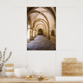 Oude Cathedraal Cloister Walkway Poster (Keuken)