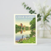 Oude Cedar Rapids Iowa Briefkaart (Staand voorkant)