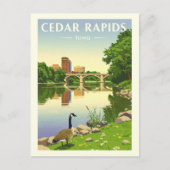 Oude Cedar Rapids Iowa Briefkaart (Voorkant)