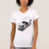 Oude Cementmixer Truck Zwart en Wit T-shirt (Voorkant)