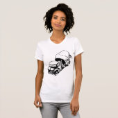 Oude Cementmixer Truck Zwart en Wit T-shirt (Voorkant volledig)