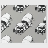 Oude Cementmolenwagen Zwart en Wit Cadeaupapier (Vlak)