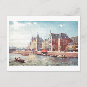 Oude Centrale Spoorwegstation, Amsterdam Briefkaart