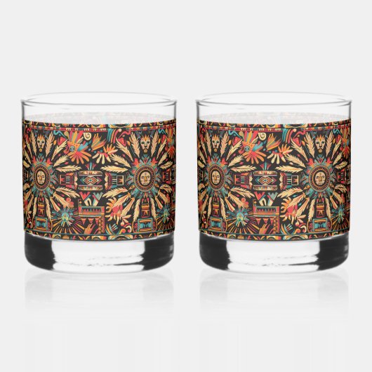Oude Cerulean "Aztec Dream" 12oz Rocks Glasses Whisky Glas (Voorkant)
