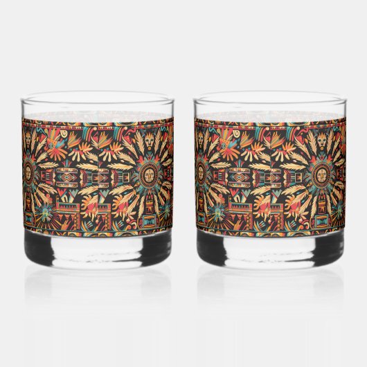 Oude Cerulean "Aztec Dream" 12oz Rocks Glasses Whisky Glas (Rechts)