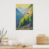 Oude Chamonix Martigny Reisposter Print (Keuken)