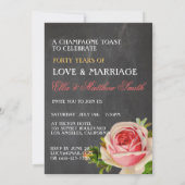 Oude Champagne Rozen Krijtbord Jubileum Kaart (Achterkant)