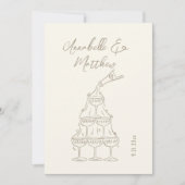 Oude Champagne Toren Schets Elegante Bruiloft Kaart (Voorkant)