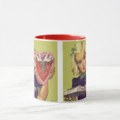 Oude charme Valentijnsdag, Meisje met Chocolade Mok (Midden)