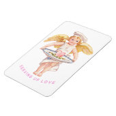 Oude Chef Cherub Dienend met Liefde Chic Valentijn Magneet (Linkerzijde)