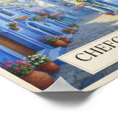 Oude Chefchaouen Marokko Reisposter Poster (Hoek)