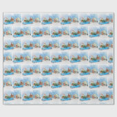 oude Chevy-auto met kerstontbijtkoekoek Cadeaupapier (Vlak)