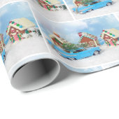 oude Chevy-auto met kerstontbijtkoekoek Cadeaupapier (Rol Hoek)