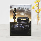 Oude Chevy Truck Fathers Day Card Kaart (Gele Bloem)