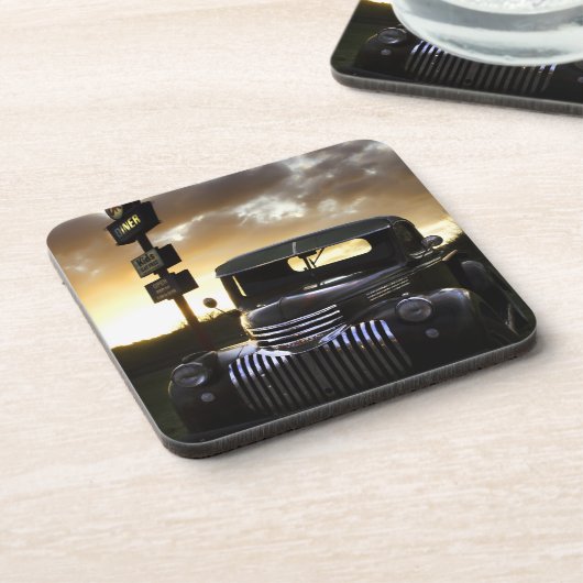 Oude Chevy Truck Set van 6 Onderzetters (Linkerzijde)