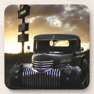 Oude Chevy Truck Set van 6 Onderzetters