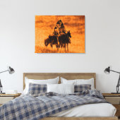 Oude Cheyenne krijgers omwikkeld canvas print (Insitu (Slaapkamer))