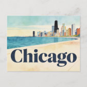 Oude Chicago Reisansichtkaart Briefkaart (Voorkant)