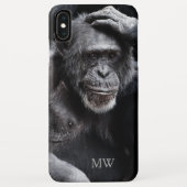 Oude Chimpansee aangepaste monogram telefoongevall Case-Mate iPhone Case (Achterkant)