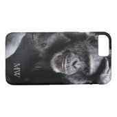 Oude Chimpansee aangepaste monogram telefoongevall Case-Mate iPhone Case (Achterkant (Horizontaal))