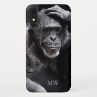 Oude Chimpansee aangepaste monogram telefoongevall