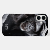 Oude Chimpansee aangepaste monogram telefoongevall Case-Mate iPhone Case (Achterkant (horizontaal))