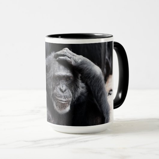 Oude Chimpansee-mokken - kies stijl, kleur Mok (Voorkant rechts)