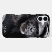 Oude chimpansee op maat gemaakte monogram telefoon iPhone hoesje (Achterkant horizontaal)
