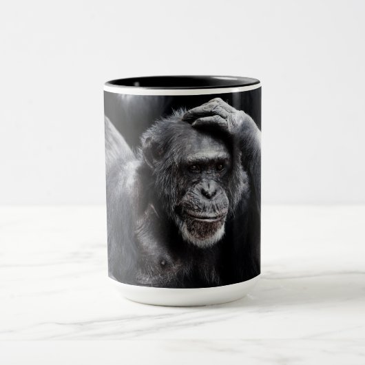 Oude Chimpanzee aangepaste naam mokken (Midden)