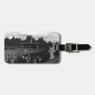 Oude China Guilin rivierboot Horloge Bagagelabel