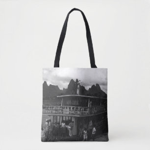 Oude China Guilin rivierboot Horloge Tote Bag