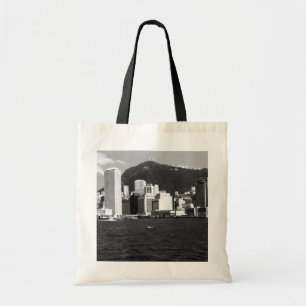 Oude China Hong Kong baai wolkenkrabbers uitzicht Tote Bag