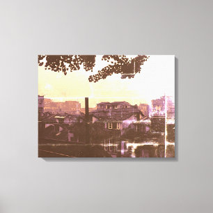 Oude China Shanghai Stad Canvas Afdruk