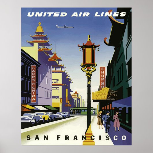 Oude Chinatown-straatbeeld, San Francisco Poster (Voorkant)