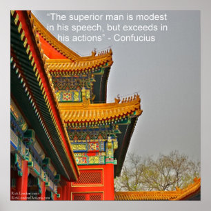 Oude Chinese Architectuur Confucius Poster