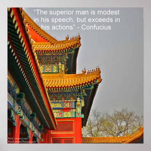 Oude Chinese Architectuur Confucius Poster (Voorkant)