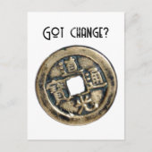 Oude Chinese Banliang munt, "Got Change" ontwerp Briefkaart (Voorkant)