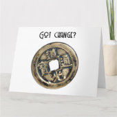 Oude Chinese Banliang munt, "Got Change" ontwerp Kaart (Voorkant)