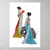 Oude Chinese dames Poster (Voorkant)