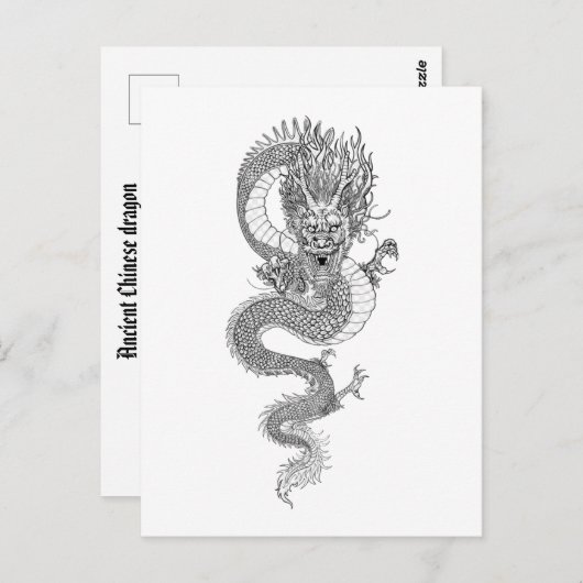 Oude Chinese draak Briefkaart (Voorkant / Achterkant)