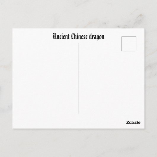 Oude Chinese draak Briefkaart (Achterkant)