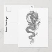 Oude Chinese draak Briefkaart (Voorkant / Achterkant)