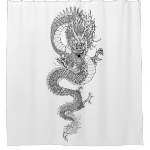 Oude Chinese draak Douchegordijn