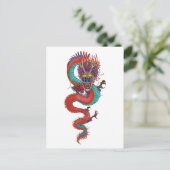 Oude Chinese draak illustratie Briefkaart (Staand voorkant)
