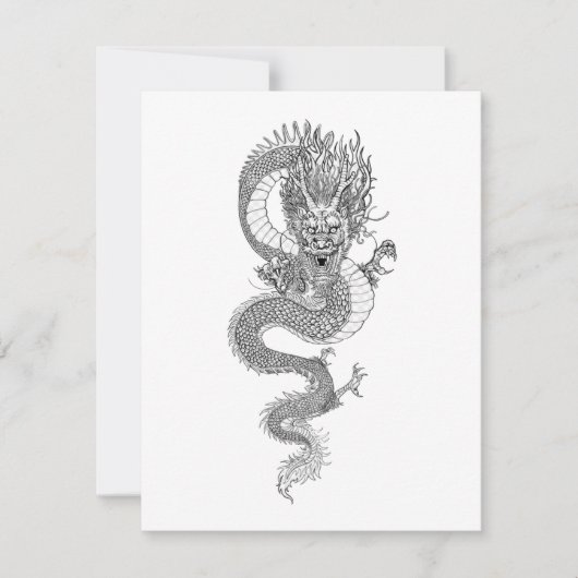 Oude Chinese draak Notitiekaartje (Voorkant)