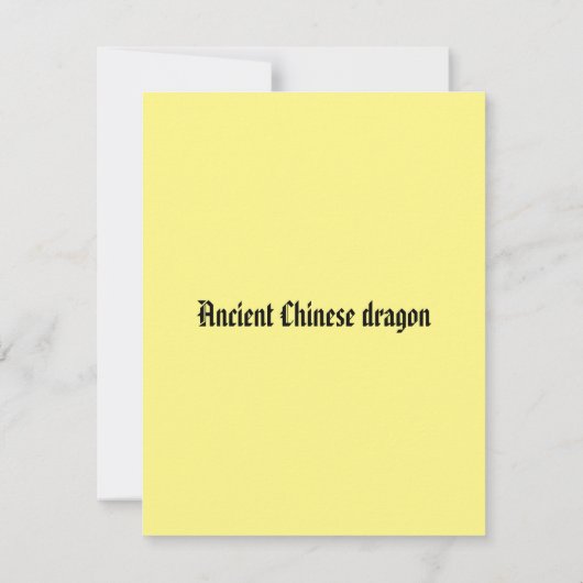 Oude Chinese draak Notitiekaartje (Achterkant)