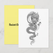 Oude Chinese draak Notitiekaartje (Voorkant / Achterkant)