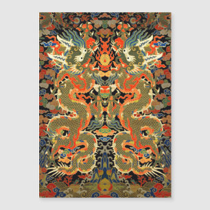 Oude Chinese Draak Textielprint Aziatische Kunst