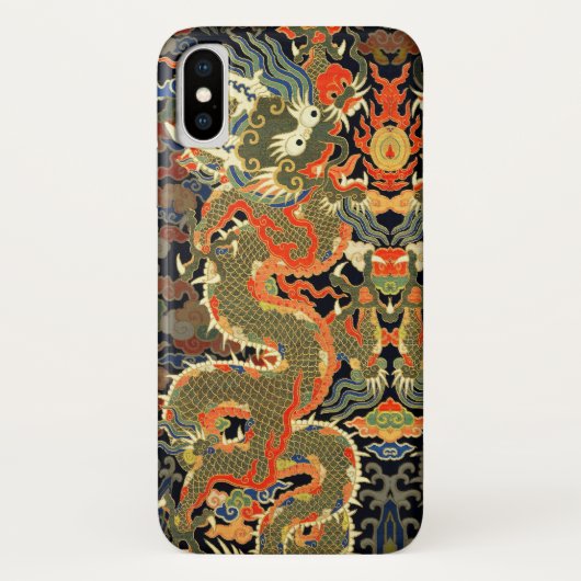 Oude Chinese Draak Textielprint Aziatische Kunst Case-Mate iPhone Case (Achterkant)