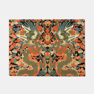 Oude Chinese Draak Textielprint Aziatische Kunst Deurmat